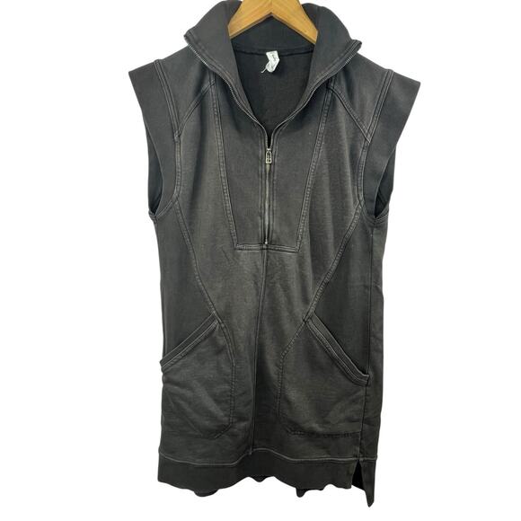 Daily Practice Anthropologie Brown Meru Mini Dress Size S Quarter Zip - Picture 2 of 11